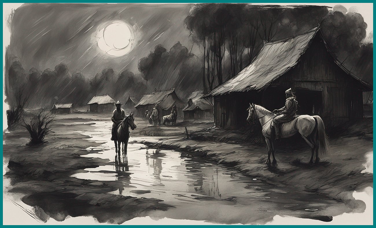 Charcoal Image for the story Old Man and his horse